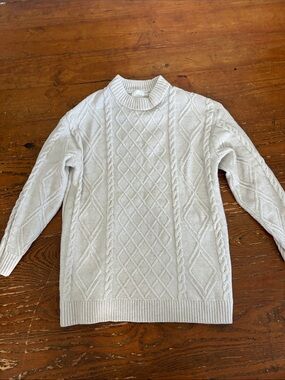 H&M Cream Cable-Knit Turtleneck Sweater